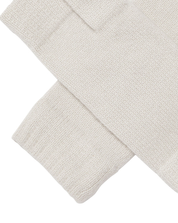 N.Peal Unisex Fingerless Cashmere Gloves Snow Grey
