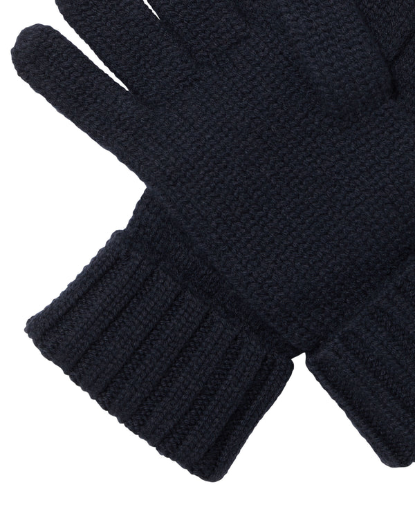 N.Peal Unisex Chunky Cashmere Gloves Navy Blue