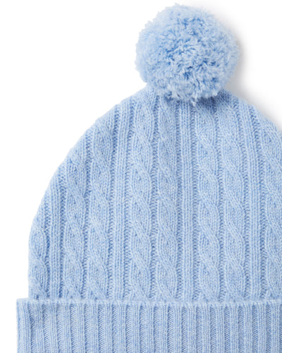 N.Peal Cashmere Cable Hat Cornflower Blue