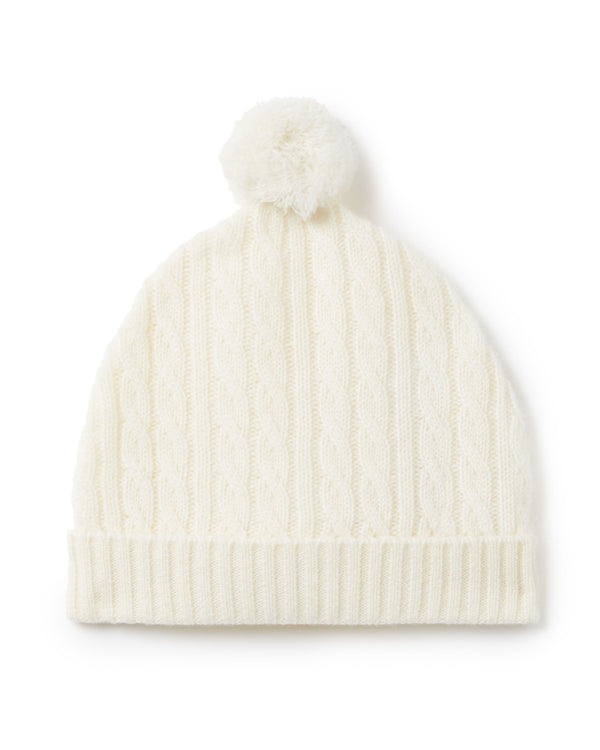 N.Peal Cashmere Cable Hat New Ivory White