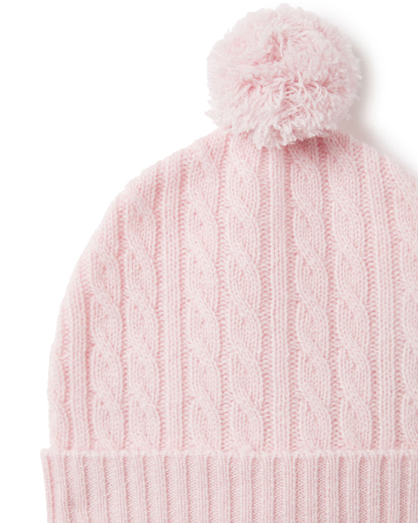 N.Peal Cashmere Cable Hat Pale Pink