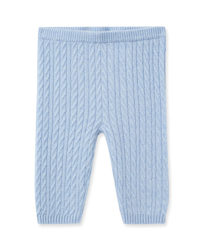 N.Peal Cable Cashmere Leggings Cornflower Blue