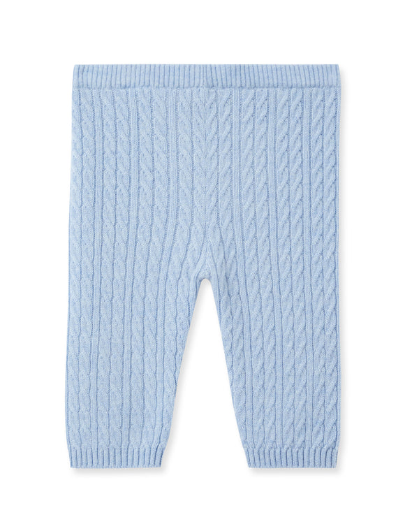 N.Peal Cable Cashmere Leggings Cornflower Blue