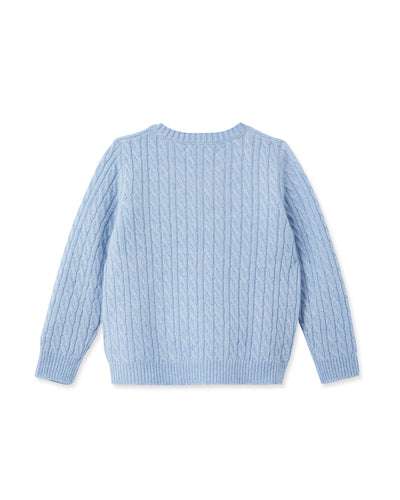 N.Peal Cable Cashmere Jumper Cornflower Blue