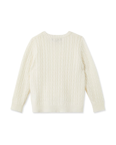 N.Peal Cable Cashmere Jumper New Ivory White