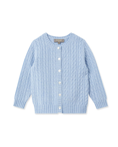 N.Peal Cashmere Cable Cardigan Cornflower Blue