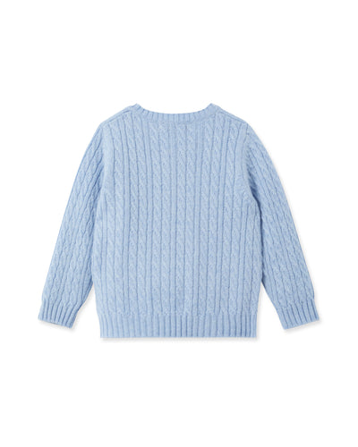 N.Peal Cashmere Cable Cardigan Cornflower Blue