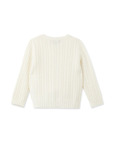 N.Peal Cashmere Cable Cardigan New Ivory White