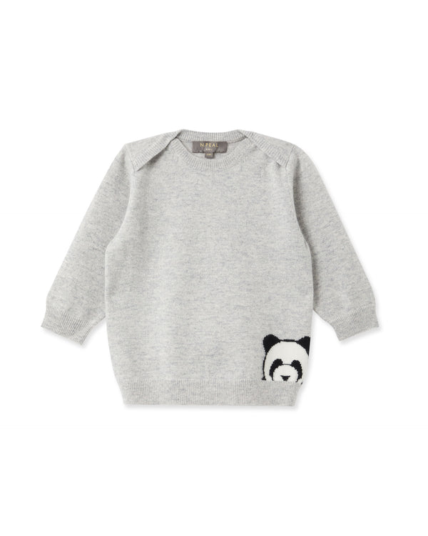 N.Peal Panda Cashmere Jumper Fumo Grey