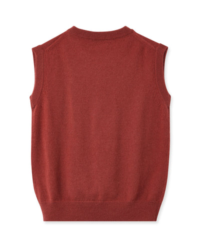 N.Peal Boys Cashmere Slipover Brick Red