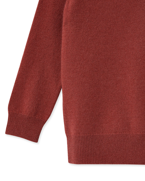 N.Peal Boys Round Neck Cashmere Jumper Brick Red