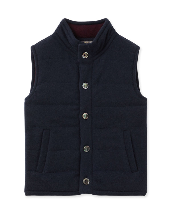 N.Peal Boys Mall Cashmere Gilet Navy Blue