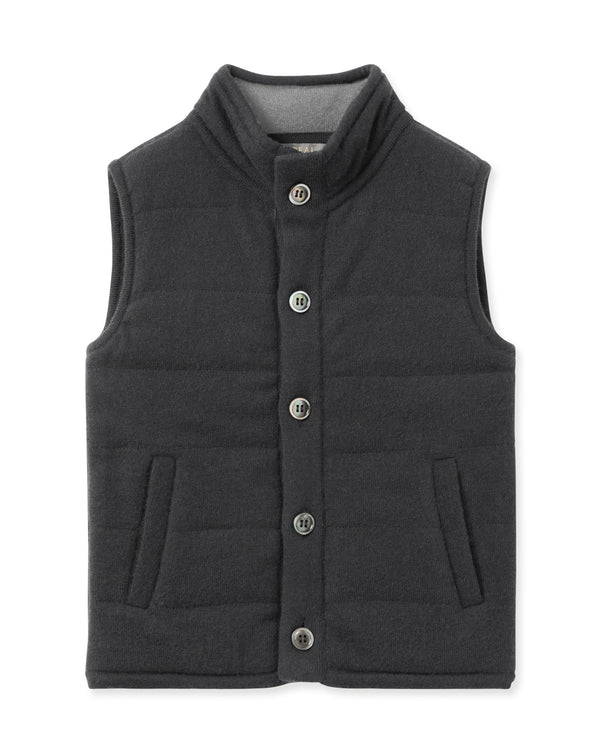 N.Peal Boys Mall Cashmere Gilet Dark Charcoal Grey