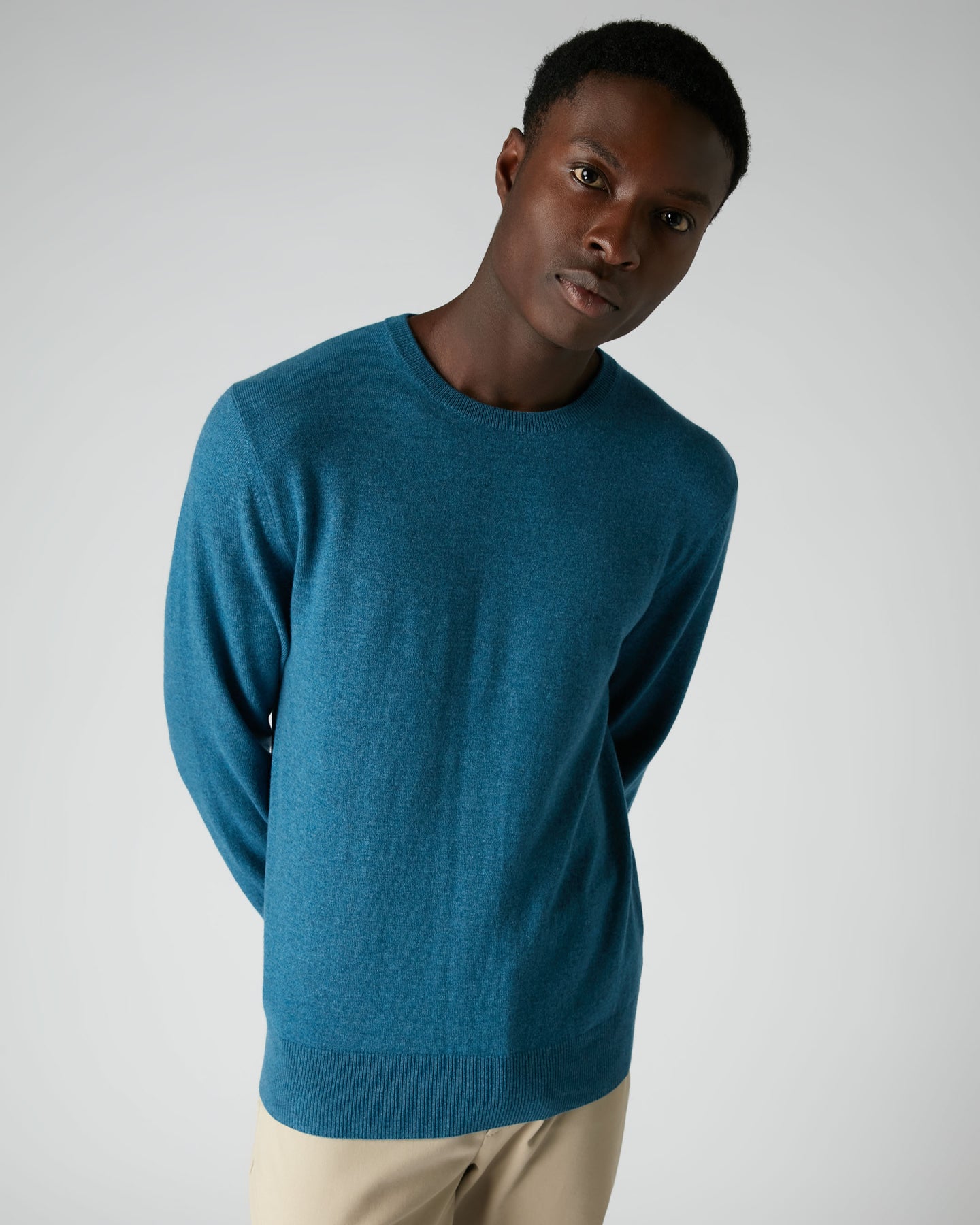 007 Crew Neck Jumper Blue Wave | N.Peal