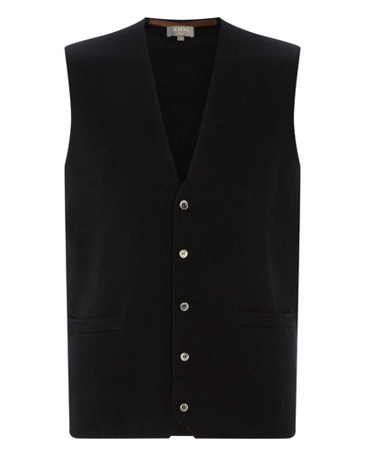 N.Peal Men's Chelsea Cashmere Waistcoat Black