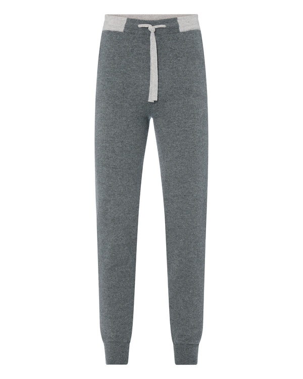 N.Peal Men's Brompton Cashmere Jogger Elephant Grey