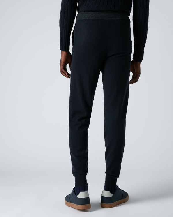 N.Peal Men's Cashmere Pants Navy Blue