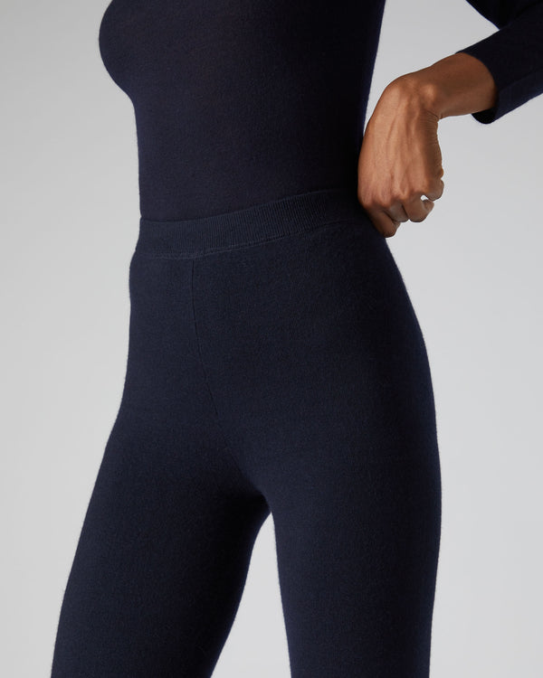 N.Peal Women's Cashmere Leggings Navy Blue