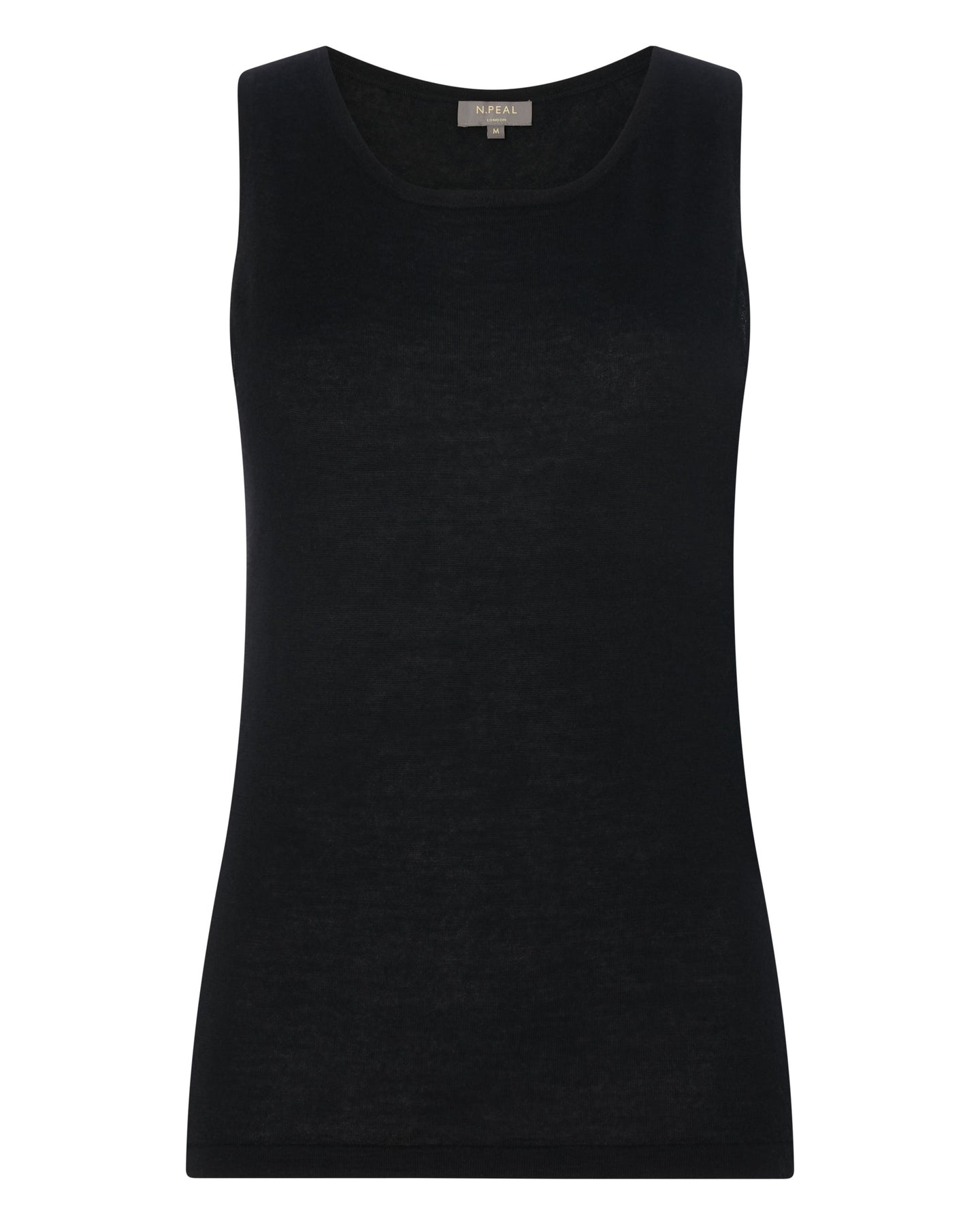 N.Peal Women's Superfine Cashmere Shell Top Black