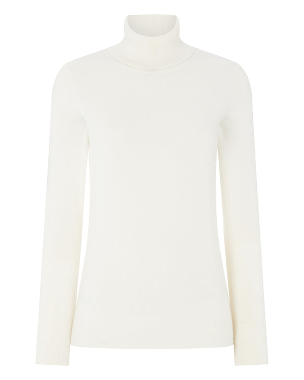 Women's Polo Neck Cashmere Jumper New Ivory White | N.Peal