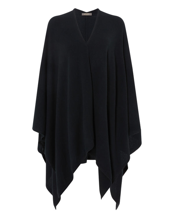N.Peal Women's Cashmere Knitted Cape Black
