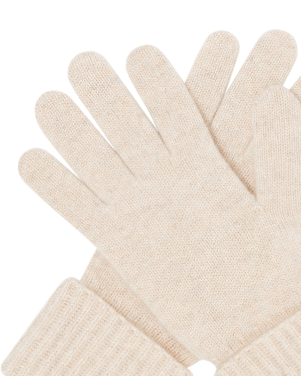 N.Peal Women's Ribbed Cashmere Gloves Heather Beige Brown