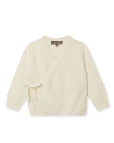 N.Peal Wrap Cashmere Cardigan New Ivory White