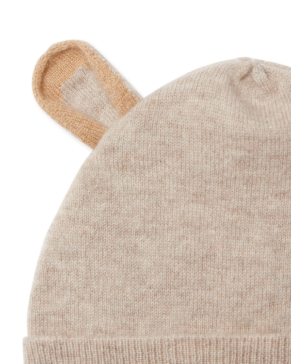 N.Peal Bear Cashmere Hat Light Oatmeal Brown