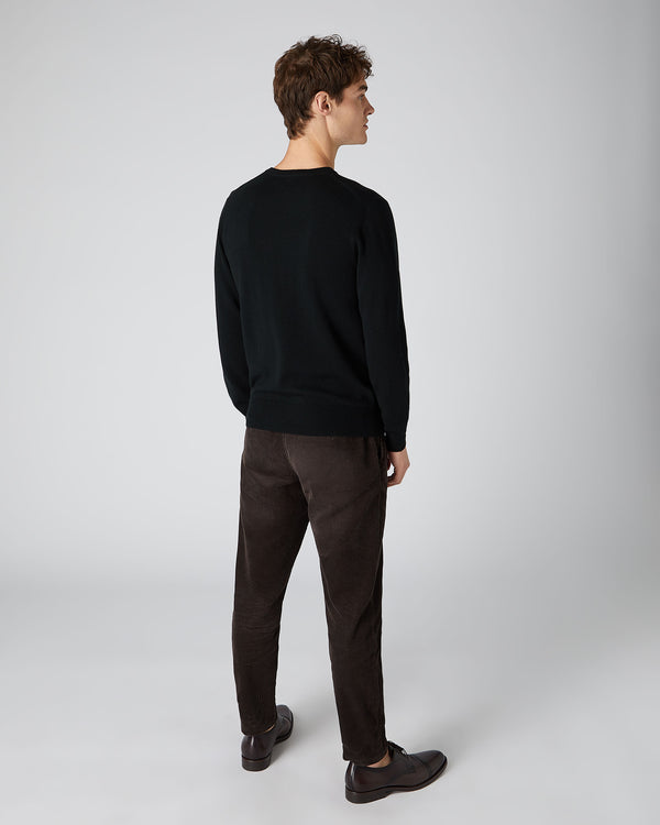 N.Peal The Oxford Round Neck Cashmere Jumper Black