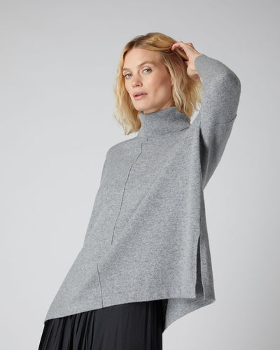 N.Peal Women's Oversize Cashmere Jumper Flannel Grey