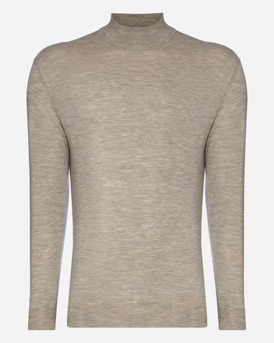 N.Peal Men's Fine Gauge Cashmere Mock Turtle Neck Jumper Fumo Grey