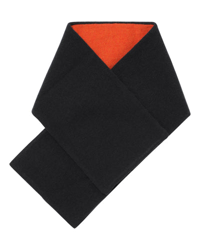 N.Peal Men's Two Tone Small Cashmere Scarf Navy Blue + Florida Orange