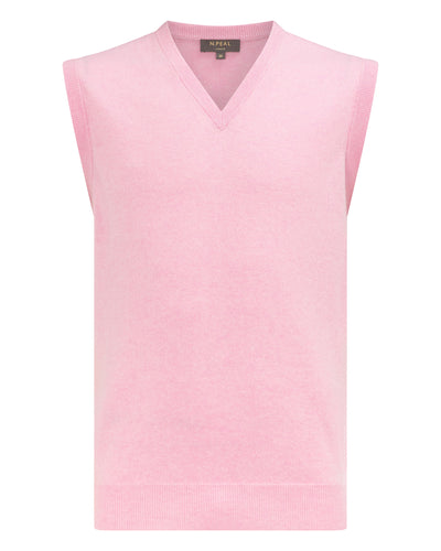 N.Peal Men's The Westminster Cashmere Slipover Flamingo Pink