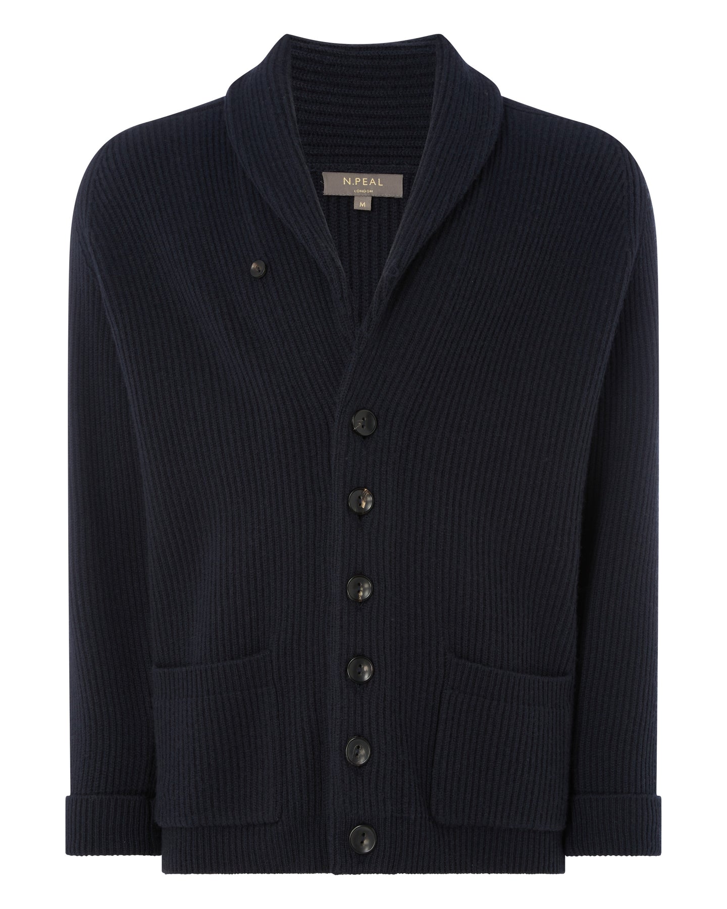 Men's The Kensington Cashmere Cardigan Navy Blue N.Peal