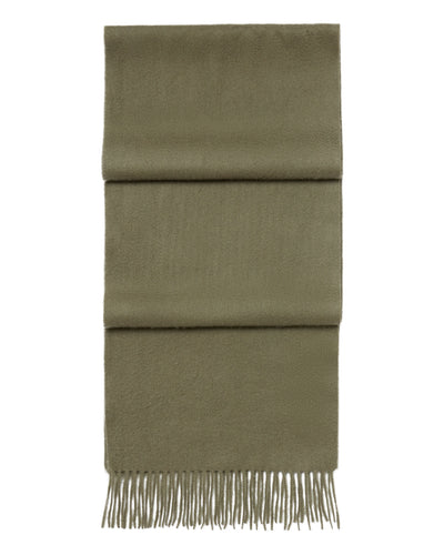 N.Peal Unisex Woven Cashmere Scarf Khaki Green