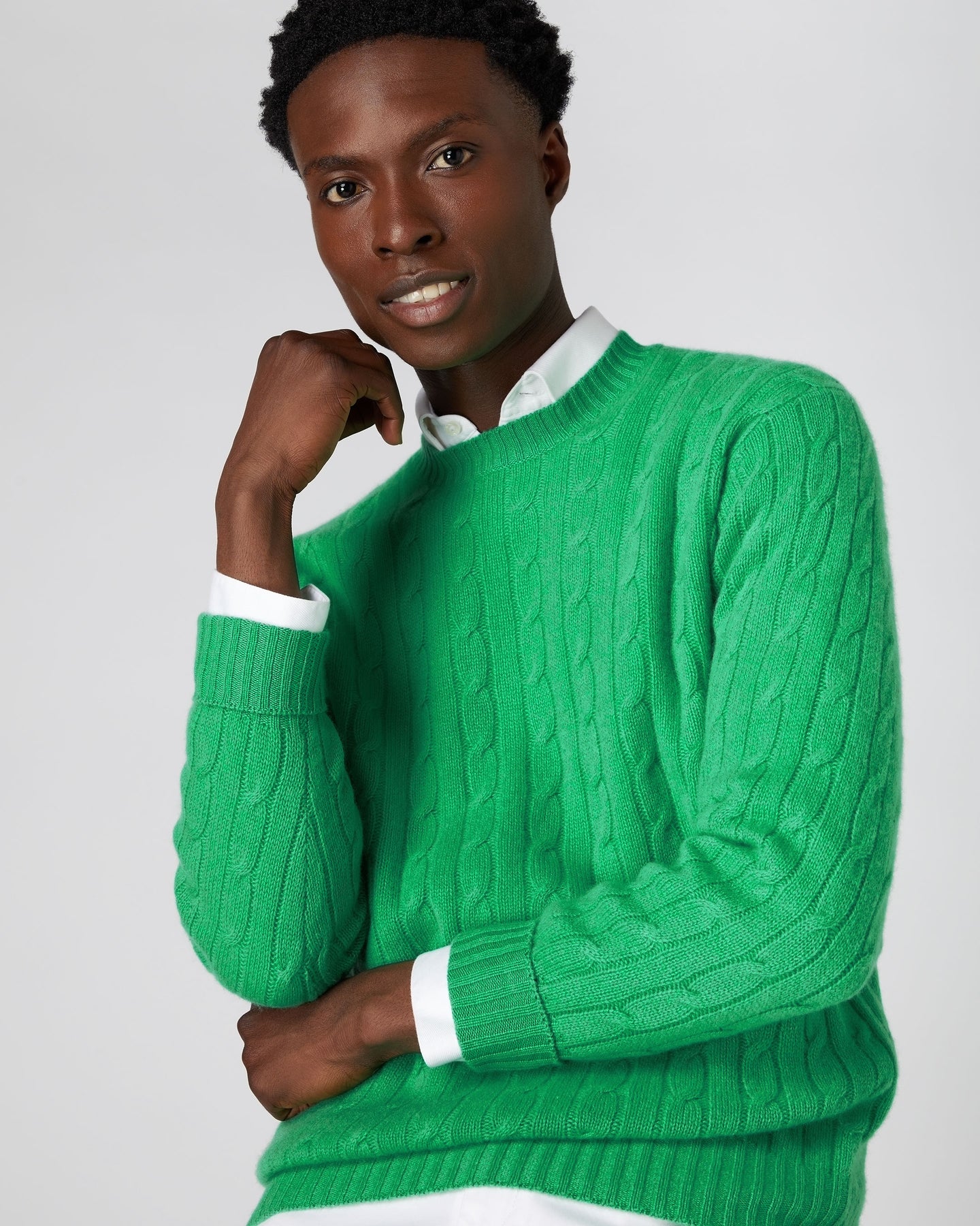 Ralph lauren mens green cable knit sweater Clearance