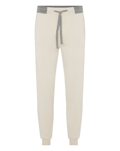 N.Peal Men's Cashmere Pants Almond White