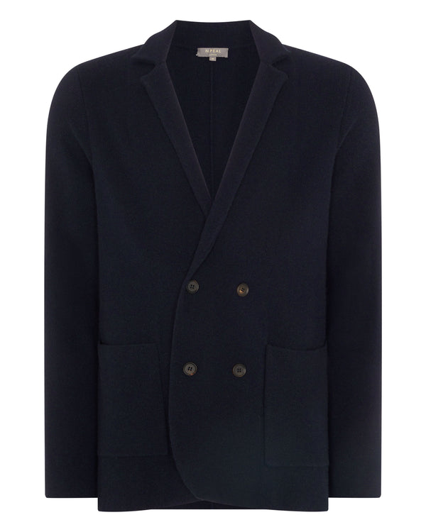 Men's Double Breasted Cashmere Jacket Navy Blue | N.Peal