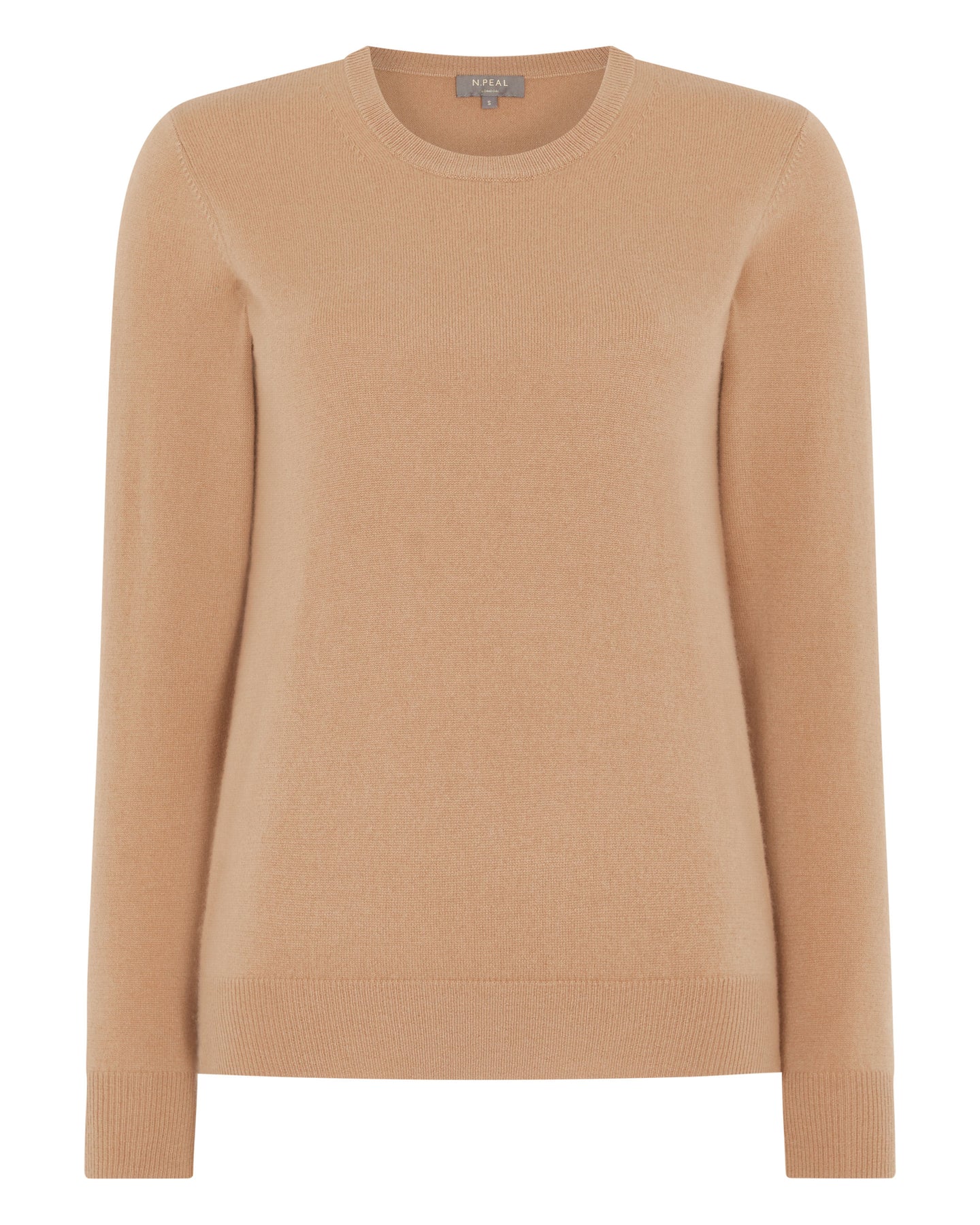 N.Peal Women's Round Neck Cashmere Jumper Sahara Brown