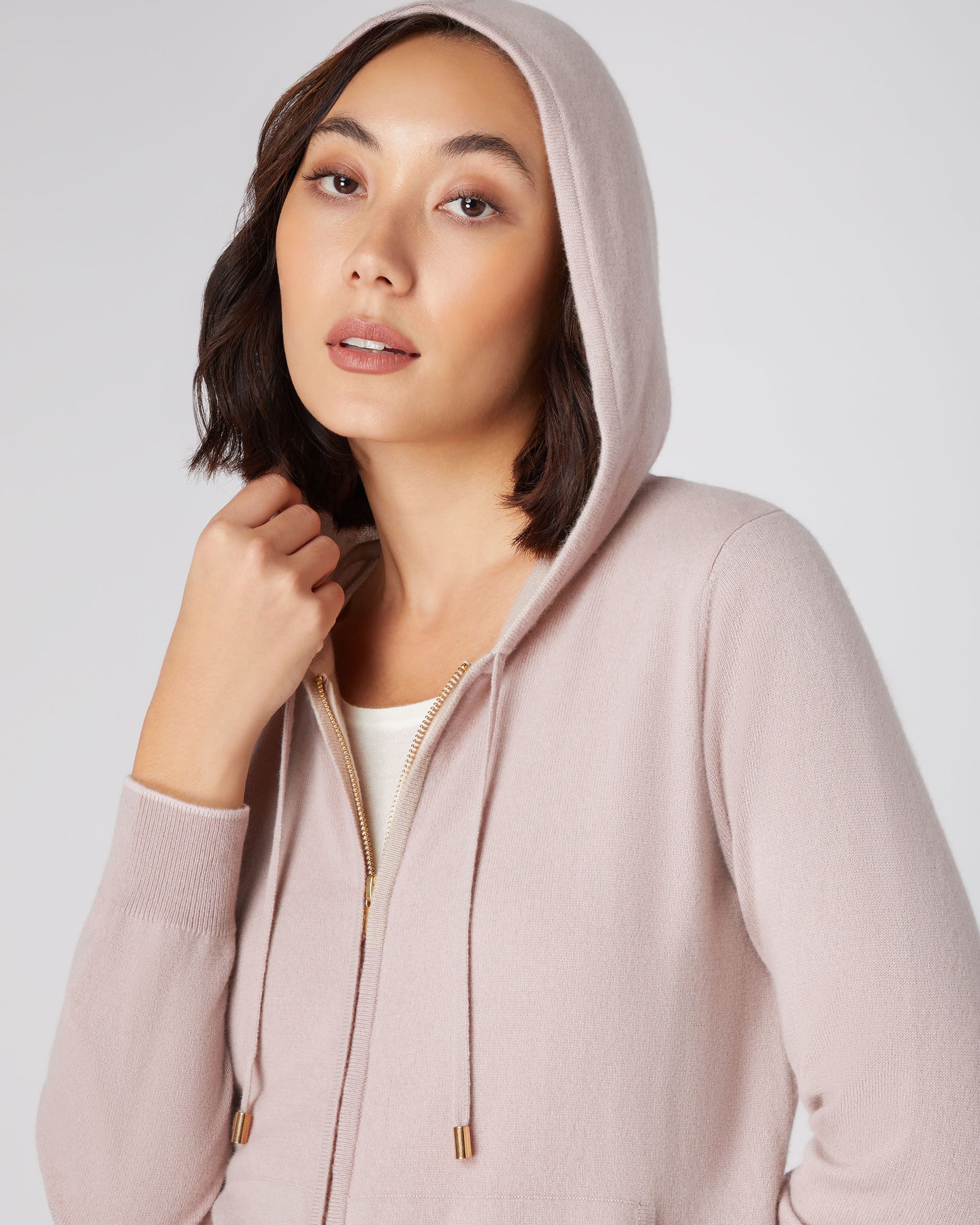 Women's Cashmere Hoodie Canvas Pink | N.Peal