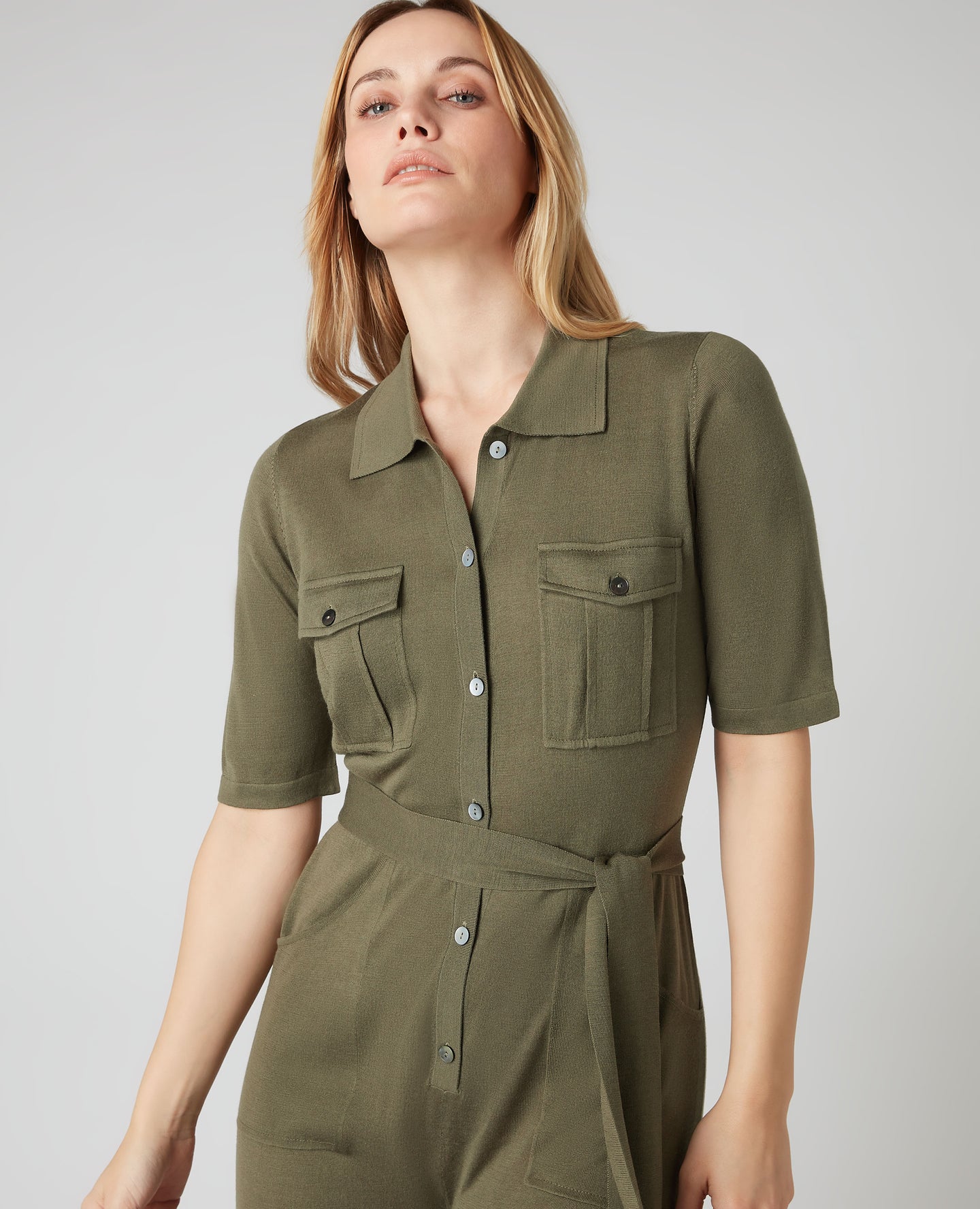 Women's Safari Jumpsuit Khaki Green N.Peal