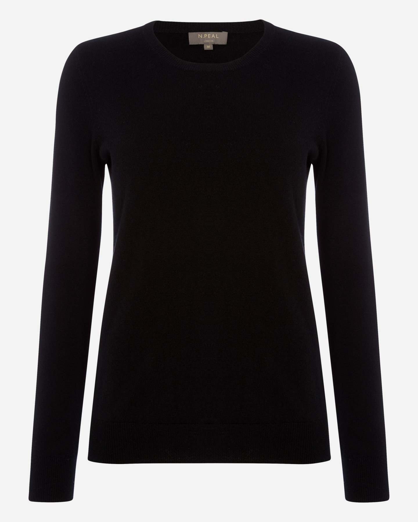 Women's Round Neck Cashmere Jumper Black | N.Peal
