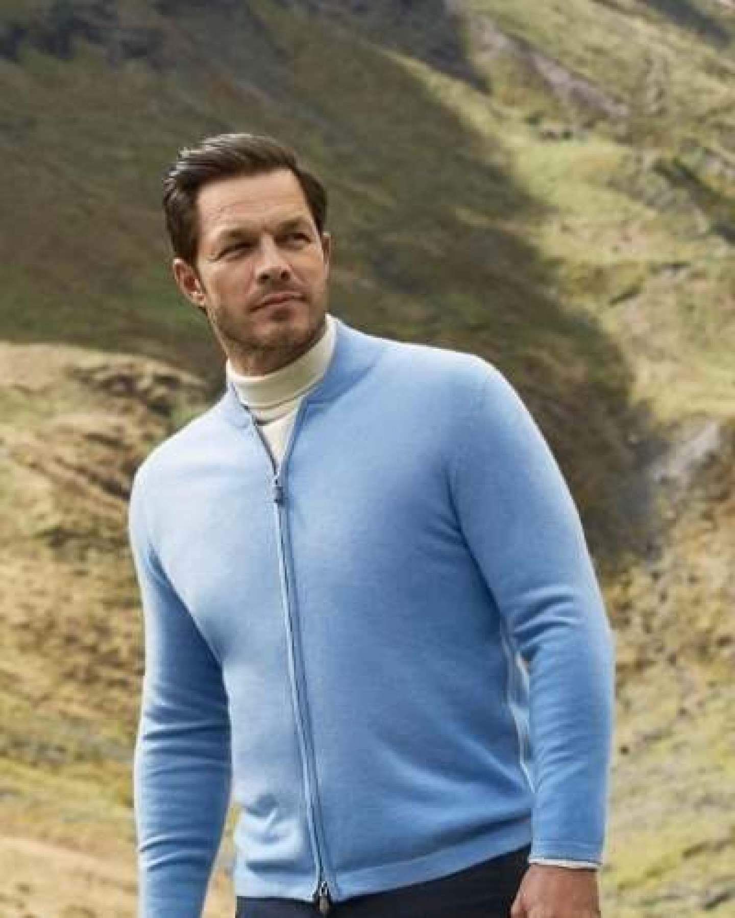 007 Zip Through Bomber Jacket Light Blue N.Peal